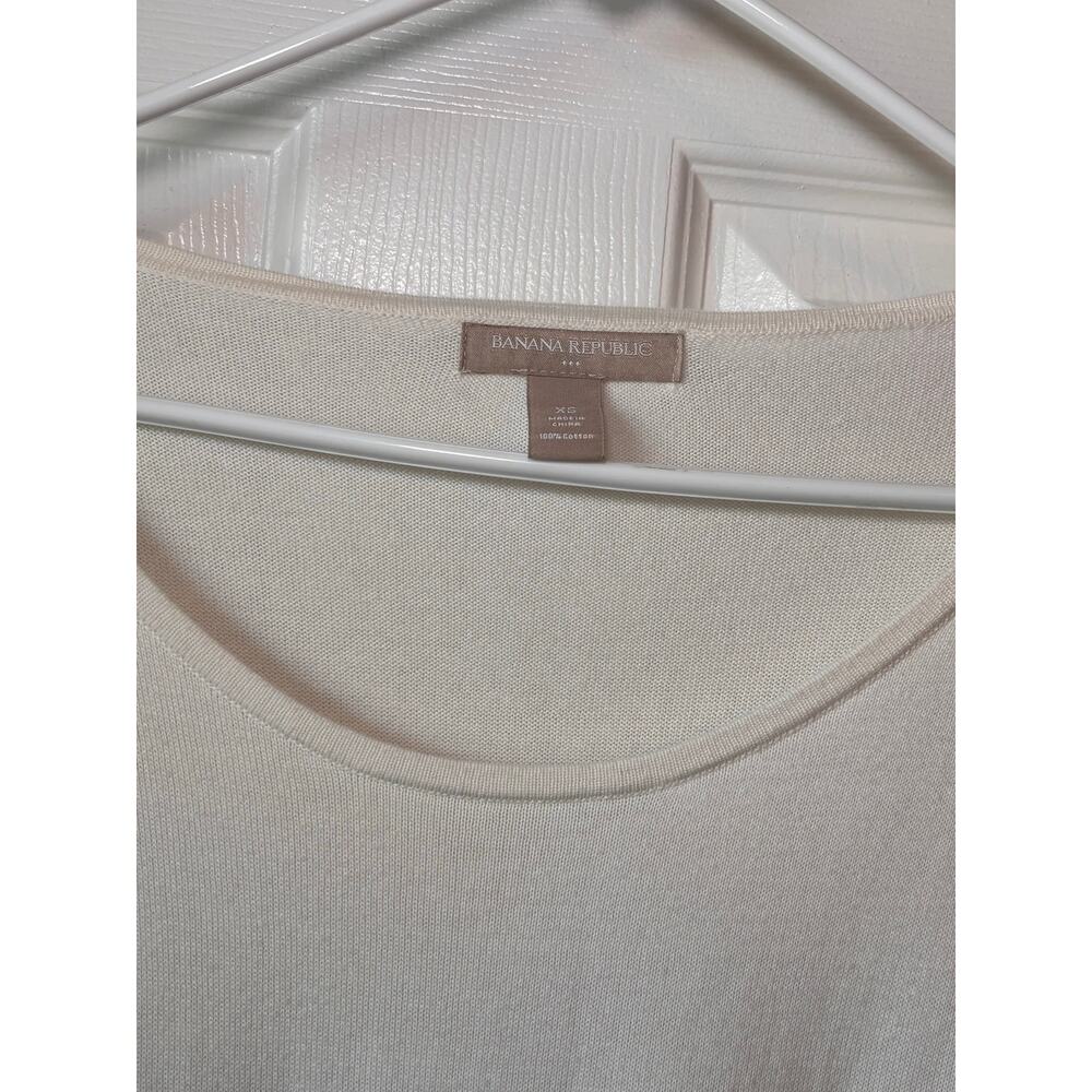 Banana Republic Women’s XS Blue Cream Ombré Dip Dye 100% Cotton Sweater - Picture 2 of 5